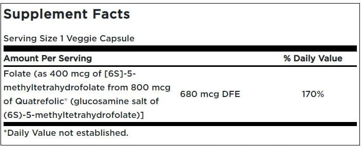 SWU758 Folate – 400mcg – 30 veg caps MFD 2022-07-30 - Afbeelding 2