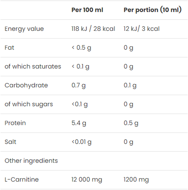 L-Carnitine Concentrate – 500 ml – Tropical - Afbeelding 2