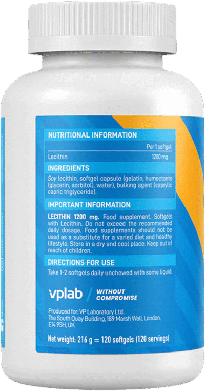 VPLab Lecithin 1200mg - 60 caps - Afbeelding 2