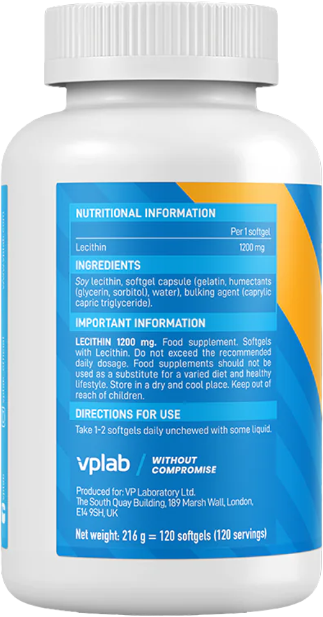 VPLab Lecithin 1200mg - 60 caps - Afbeelding 2