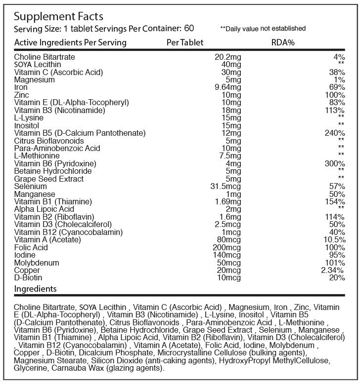 Multi-Vitamin – 60 tabs - Afbeelding 2